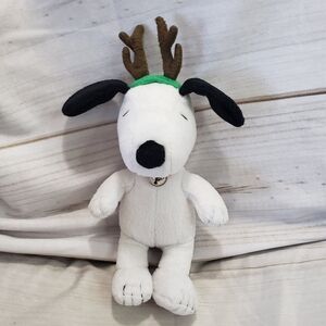 Hallmark Peanuts Snoopy Dog Plush Christmas Reindeer Stuffed Animal 9 Inch